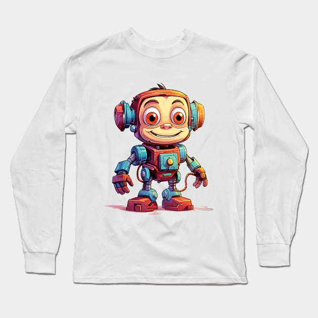 Cartoon monkey robots. T-Shirt, Sticker. Long Sleeve T-Shirt by AndreKENO